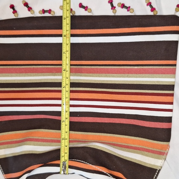 Bohemian striped purse with wooden circle handles - Picture 9 of 9